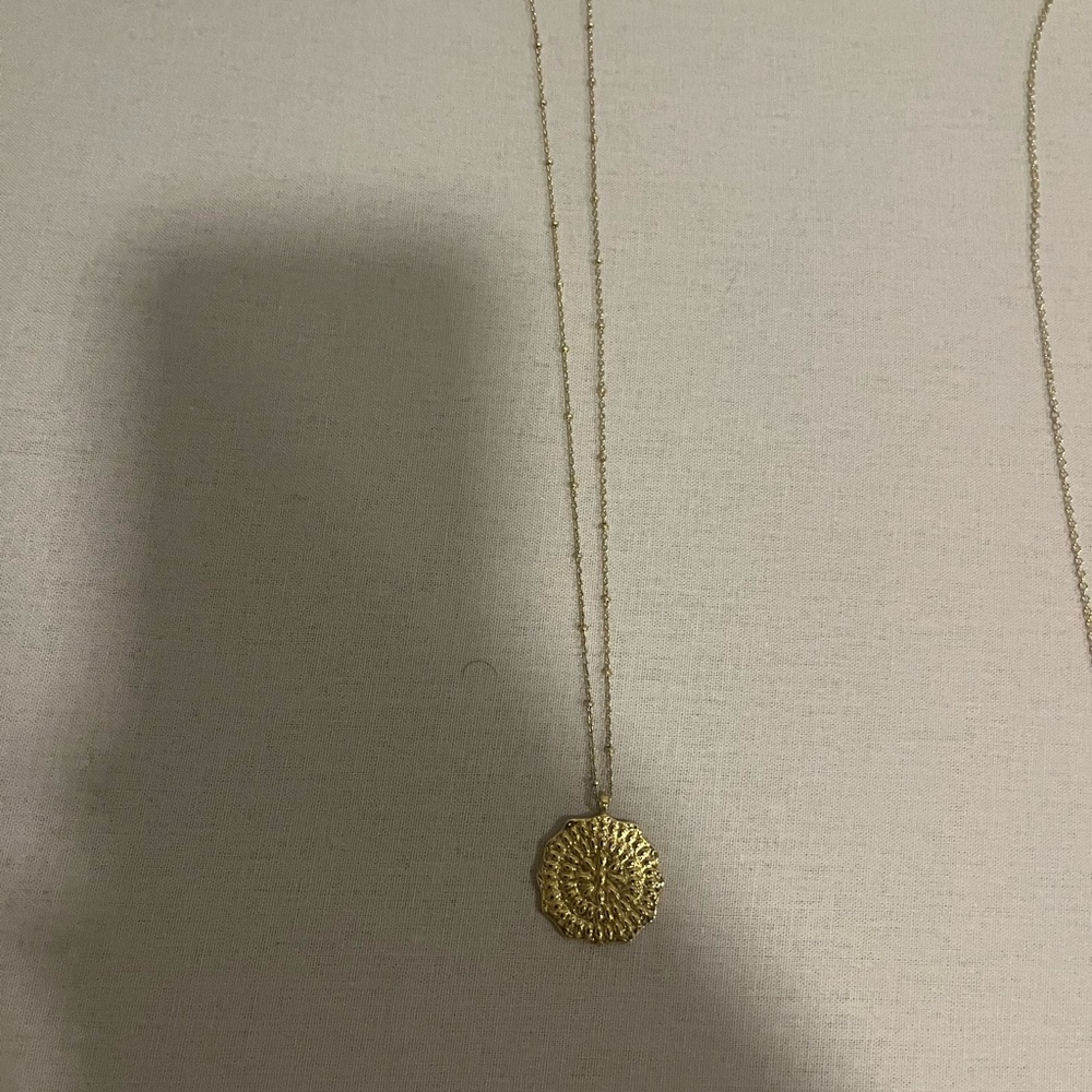 Gorjana Gold Textured Pendant Necklace